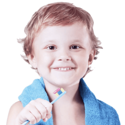 Child holding hands with a smiling face